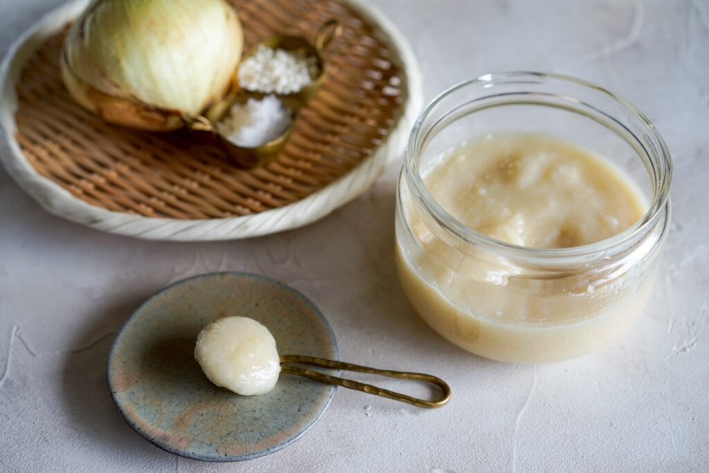 玉ねぎ麹の材料の写真です