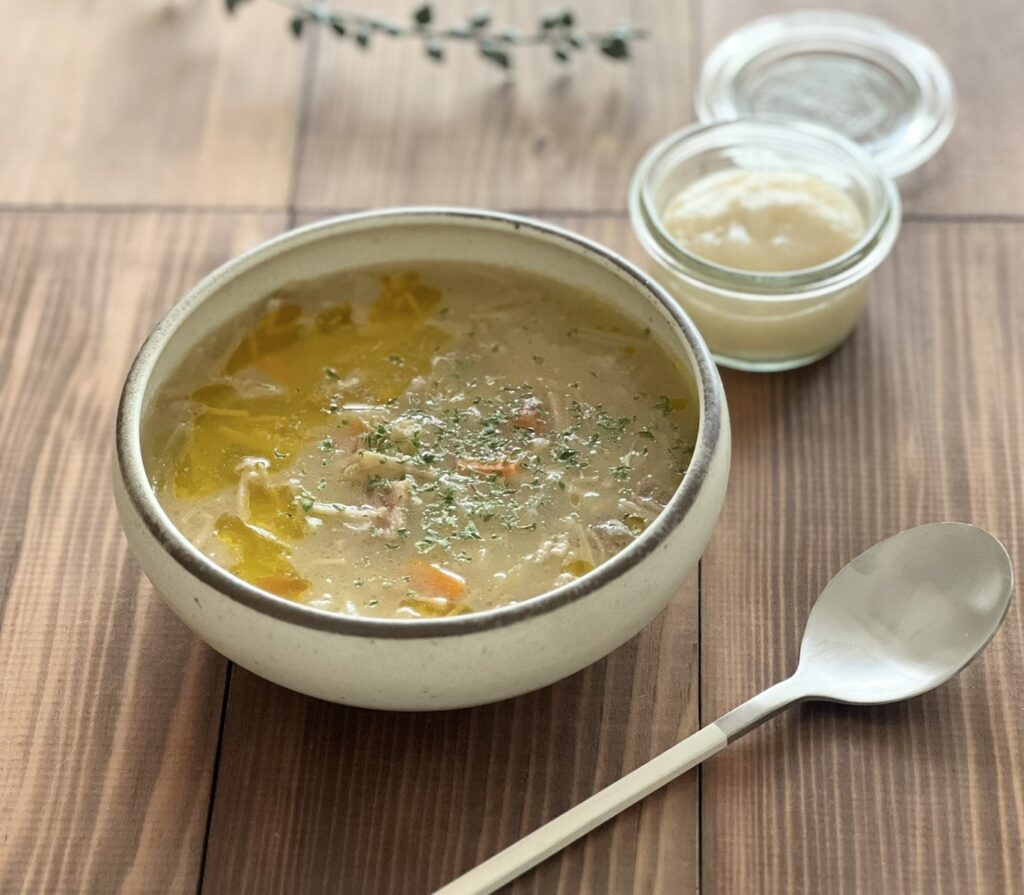 玉ねぎ麹レッスンで作るコンソメスープです